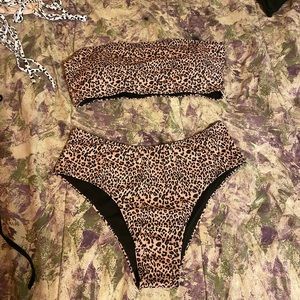 Pink cheeta print bikini